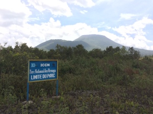 Virunga Park, with Mt. Nyiragongo in the background.